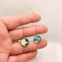 Blue Green And Gold Foil Circle Drop Earrings For Her, thumbnail 6 of 10