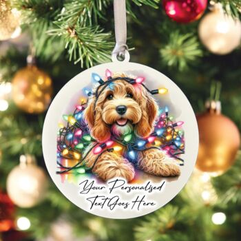 Personalised Cockapoo In Christmas Lights, 11 of 12