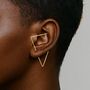 Oxidised Sterling Silver Black Triangle Ear Cuffs, thumbnail 4 of 8