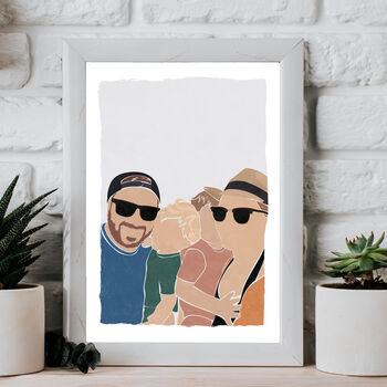 Custom Faceless Colour Block Family Friends Portrait, 2 of 11