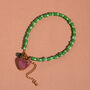 Green And White Bead With Pink Heart Necklace Set Of Two, thumbnail 3 of 7