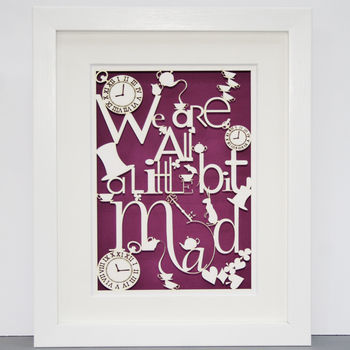 We Are All Mad Paper Cut Wall Art, 3 of 10