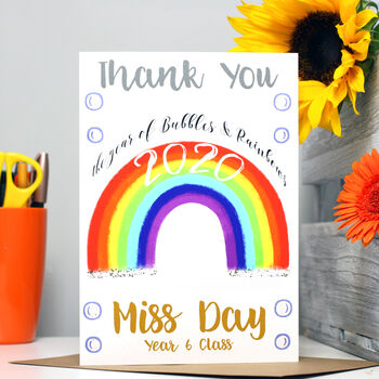 Rainbow Bubbles Thank You Card, 6 of 9