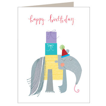 Happy Birthday Anteater Mini Card, 2 of 3
