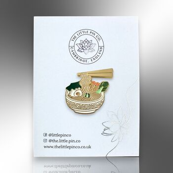 Japanese Ramen Noodles Soup Bowl Enamel Pin, Food Birthday And Christmas Gifts, Gifts Under Ten Pounds, 4 of 8