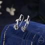 Sterling Silver Rose Flower Crawler Earrings, thumbnail 1 of 10