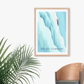 Go Ice Climbing Travel Poster Art Print, 5 of 8
