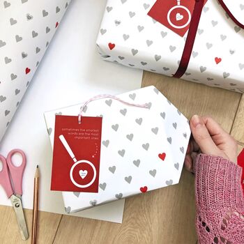 Mini Love Messages Valentine's Day Wrapping Paper Set, 2 of 5
