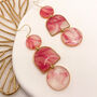 Pink Marble Statement Earrings, Clay And Resin, thumbnail 2 of 9