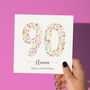 Floral Fun Personalised 90th Birthday Card, thumbnail 1 of 3