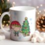 Personalised Whimsical Elf Christmas Tree Gift Mug, thumbnail 1 of 2