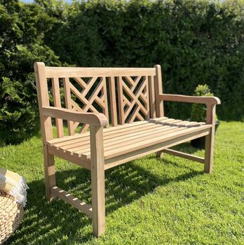 Teak Wooden Bench Two Seater, 3 of 5
