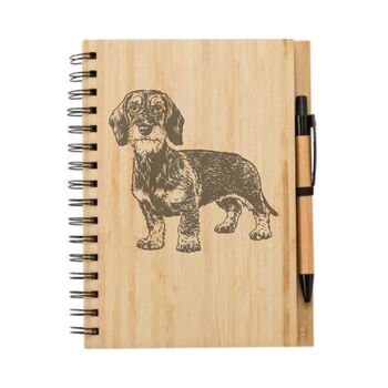 Personalised Wirehair Dachshund Dog Engraved Notebook, 2 of 2