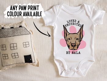 Doberman Name Baby Onesie, 3 of 6