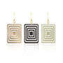Layered Geometric Rectangle Earrings • Gold Plated Sterling Silver Hooks • Available In Three Colours, thumbnail 1 of 6