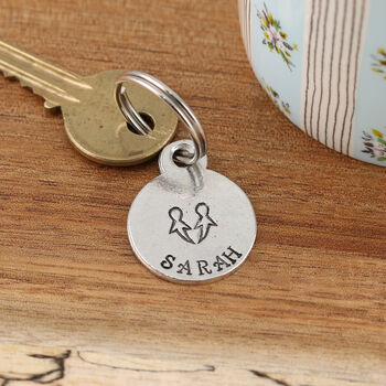 Personalised Zodiac Star Sign Pewter Keyring Birthday Gift, 5 of 9