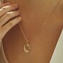 Moon And Star Necklace In Silver Or Gold Vermeil, thumbnail 1 of 5