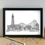 Blackpool Skyline Landmarks Art Print Unframed, thumbnail 2 of 6