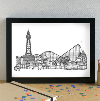 Blackpool Skyline Landmarks Art Print Unframed, 2 of 6