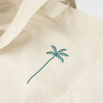 Palm Tree Embroidered Beach Bag, 10 of 11