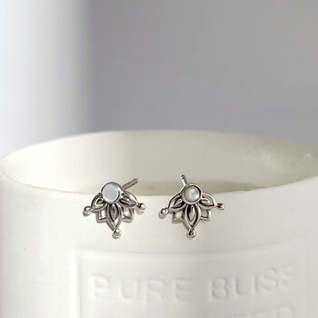 Mother Of Pearl Lotus Flower Studs, 5 of 8