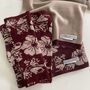 Women's Floral Cashmere Scarf Burgundy, thumbnail 4 of 5
