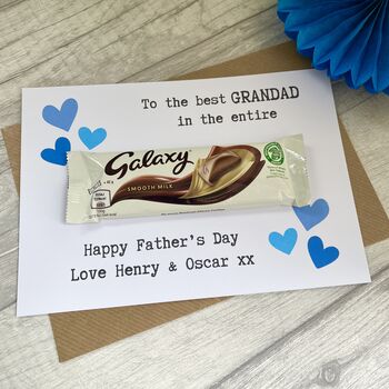 Personalised Grandad Happy Father's Day Chocolate Card, 2 of 2