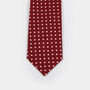 Mens Burgundy And Ivory Polkadot Slim Style Tie, thumbnail 9 of 10