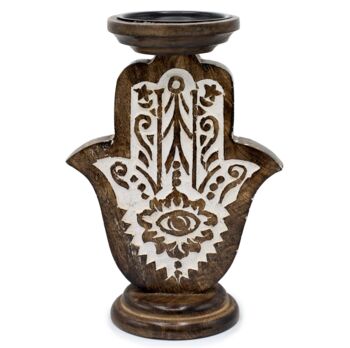 Hamsa Wooden Candle Holder, 3 of 6