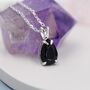 Sterling Silver Onyx Black Pear Cut Cz Necklace, thumbnail 6 of 12
