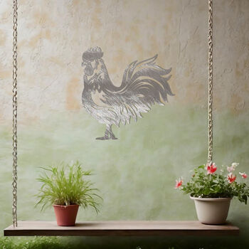 Rooster Metal Wall Art For Farmhouse And Garden Decor Gift, 6 of 10