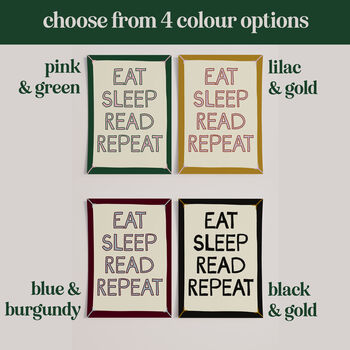 Eat Sleep Read Repeat Book Print, 3 of 12
