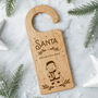 'Bear Santa Please Stop Here' Oak Door Hanger, thumbnail 1 of 2