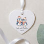 Personalised Penguin Christmas Heart Ceramic Decoration, thumbnail 2 of 4