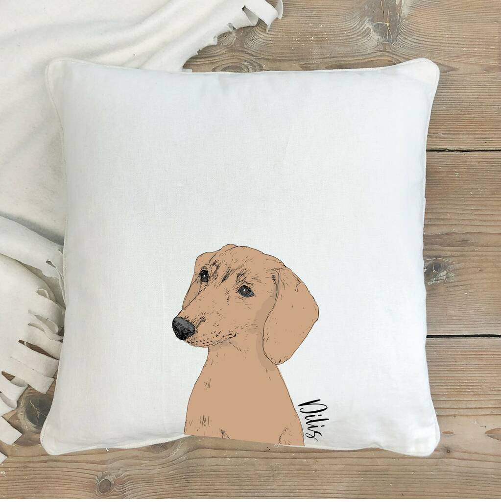 Personalised Dachshund Cushion By PearDerbyshire