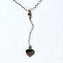 Sterling Silver Heart Lariat Necklace With Love Stone, thumbnail 5 of 6