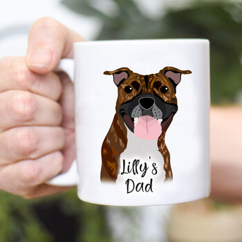 Fathers Day Illustrated Personalised Mug Dog Dads Gift, 2 of 11