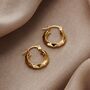 Faceted 9ct Gold Creole Hoop Earrings, thumbnail 1 of 5