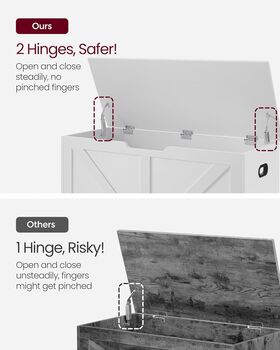 Storage Chest And Blanket Box With Safety Hinges, 4 of 11