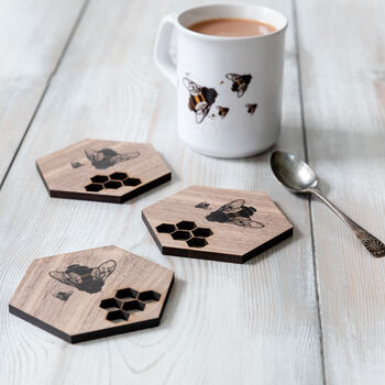 Bumble Bee Mug And Matching Wooden Coaster, 6 of 6