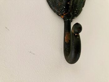 Black Distressed Cow Coat Hook Bathroom Kitchen Décor, 5 of 6