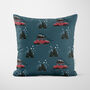 Christmas Cars Teal Cushion, thumbnail 3 of 4