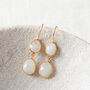 White Moonstone Double Gemstone Dangle Earrings, thumbnail 9 of 12