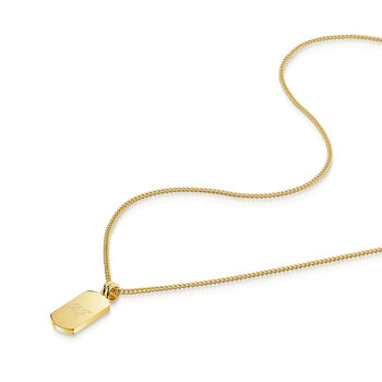 Mini Dog Tag Necklace 18 K Gold Plated Steel, 6 of 6