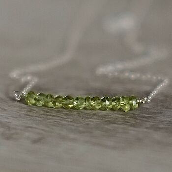 August Birthday Real Peridot Necklace, 2 of 7
