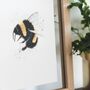 Fluffly Bumble Bee A5 Print, thumbnail 3 of 3
