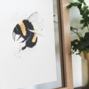 Fluffly Bumble Bee A5 Print, 3 of 3