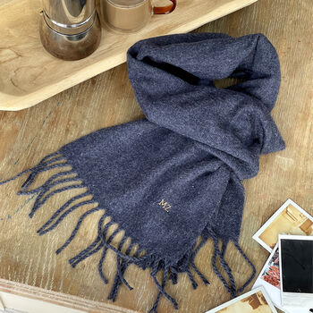 Personalised Mini Monogram Men's Winter Scarf, 2 of 5