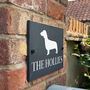 Personalised Dog Breed Slate House Number Sign, thumbnail 1 of 4
