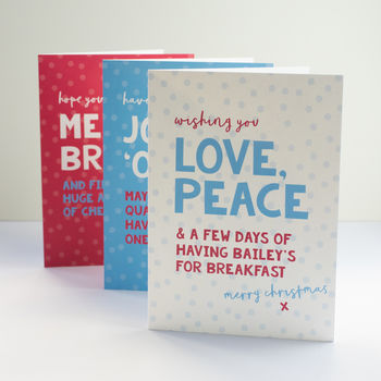 Fun Christmas Card 'Love And Peace', 3 of 3